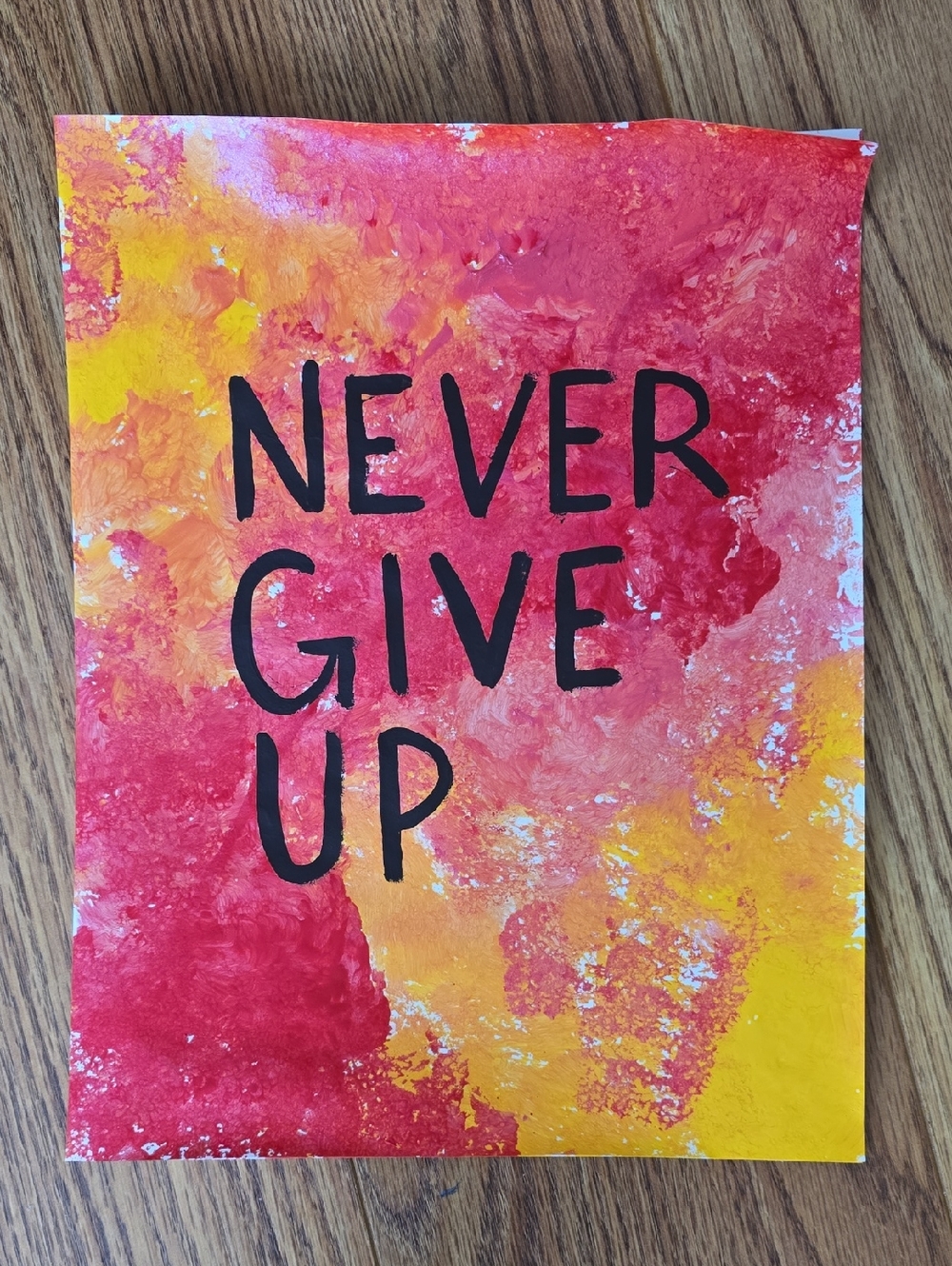 Handmade Never Give Up Abstract Wall Art